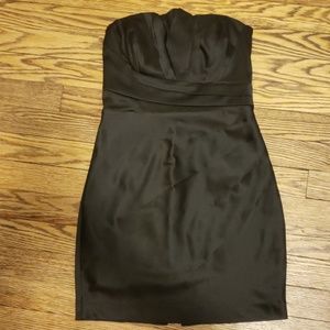 Satin Black Strapless Dress